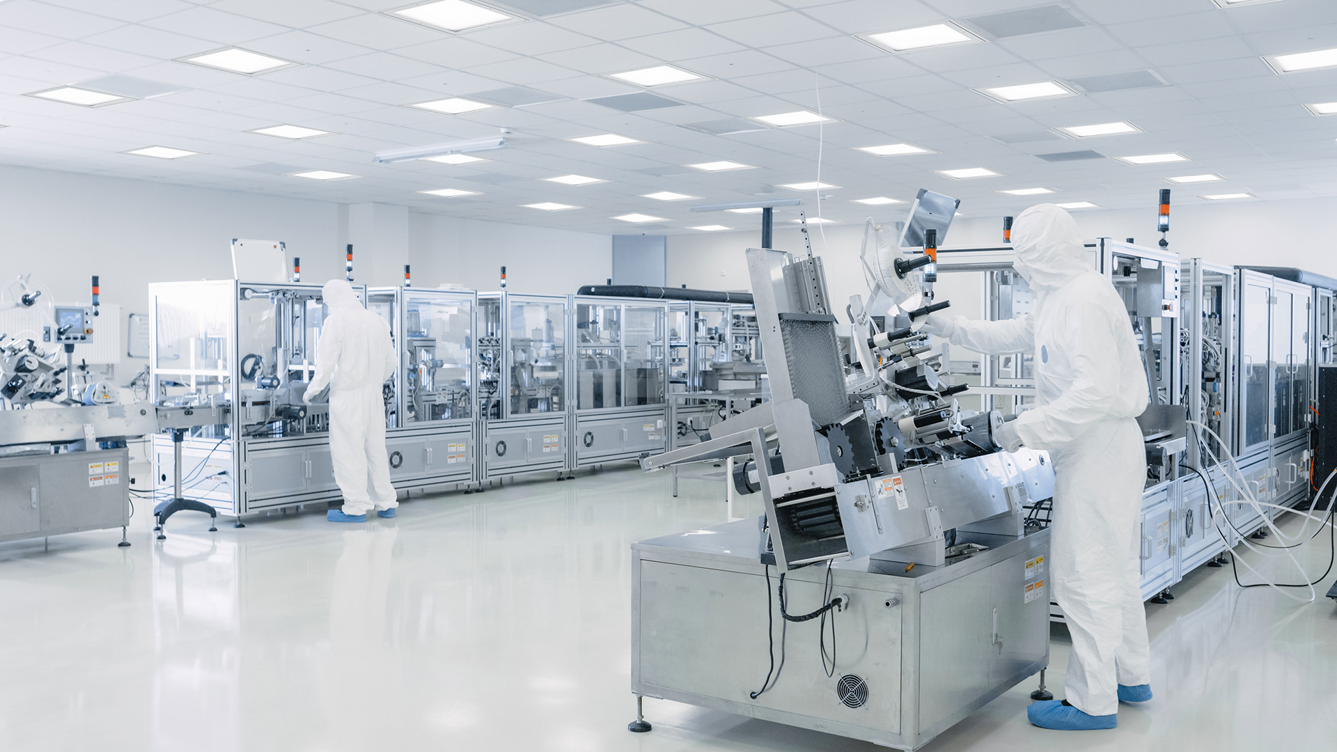 Industrial Troffers in lit up clean room