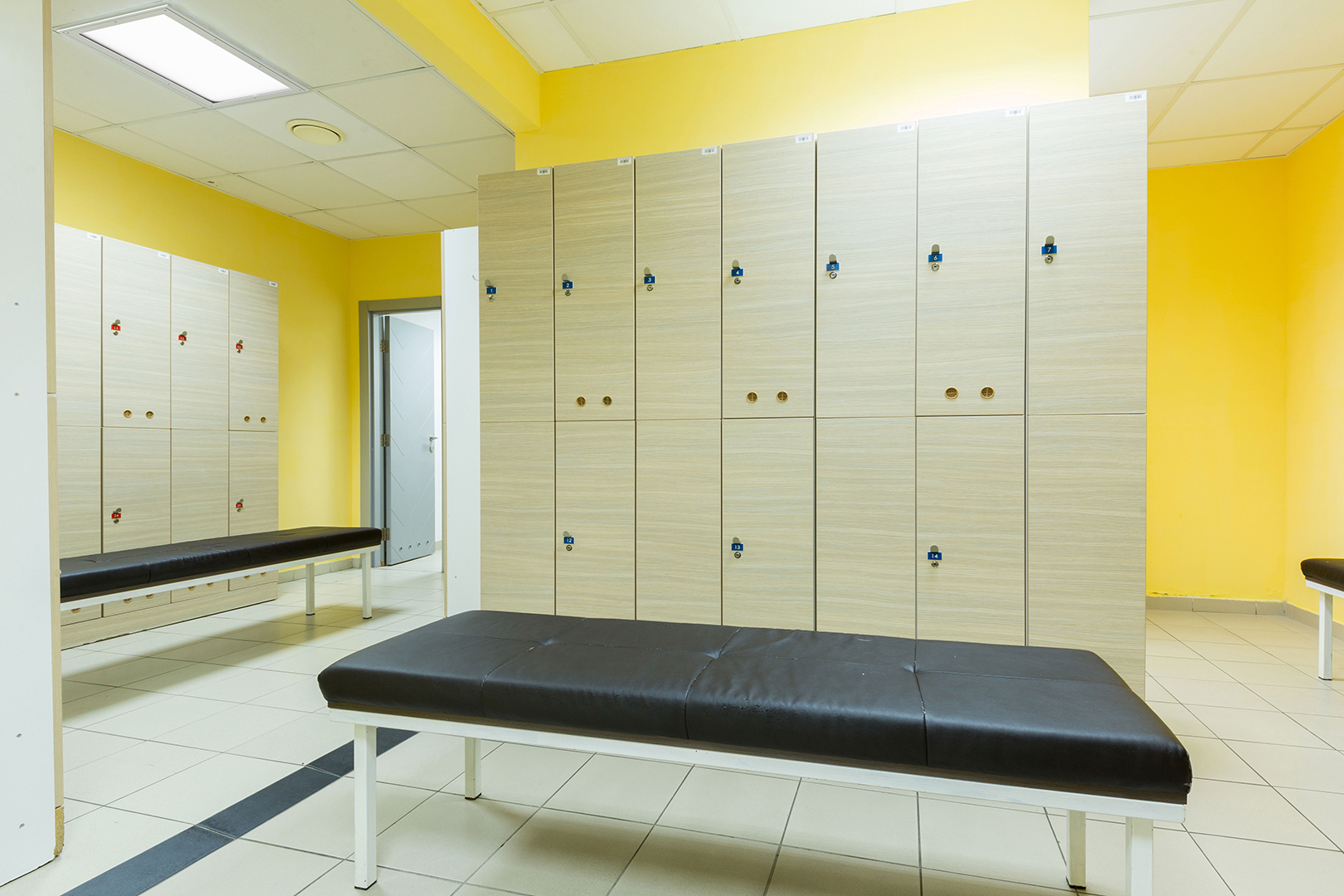 Industrial Troffers in updated locker room