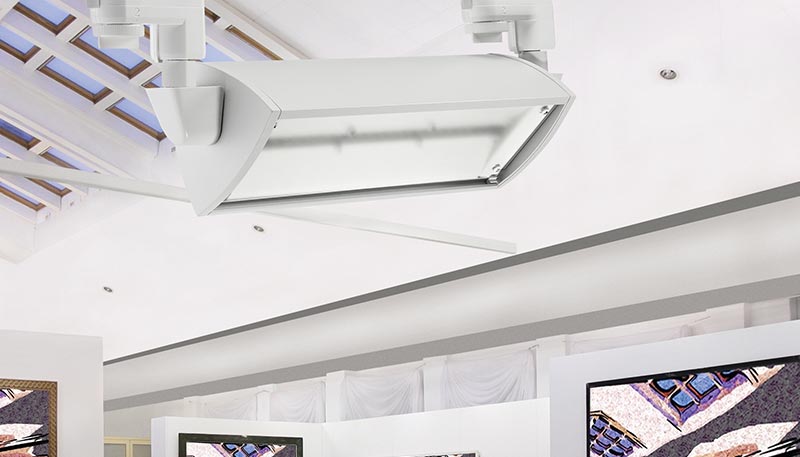 Juno HD Commercial 120V/277V track lighting installation in art museum.