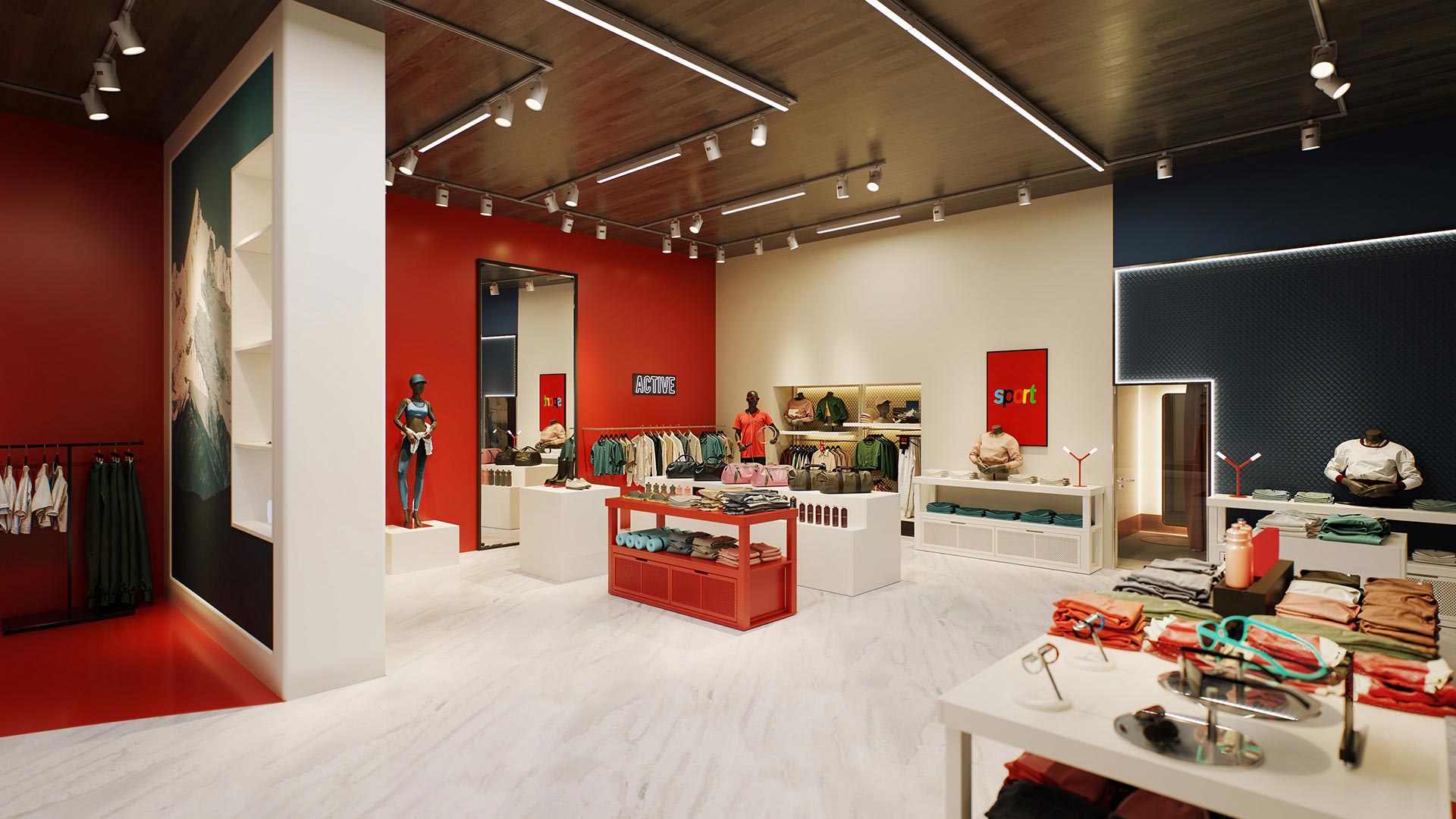 Juno Trac Linear Ambient fixtures in retail space