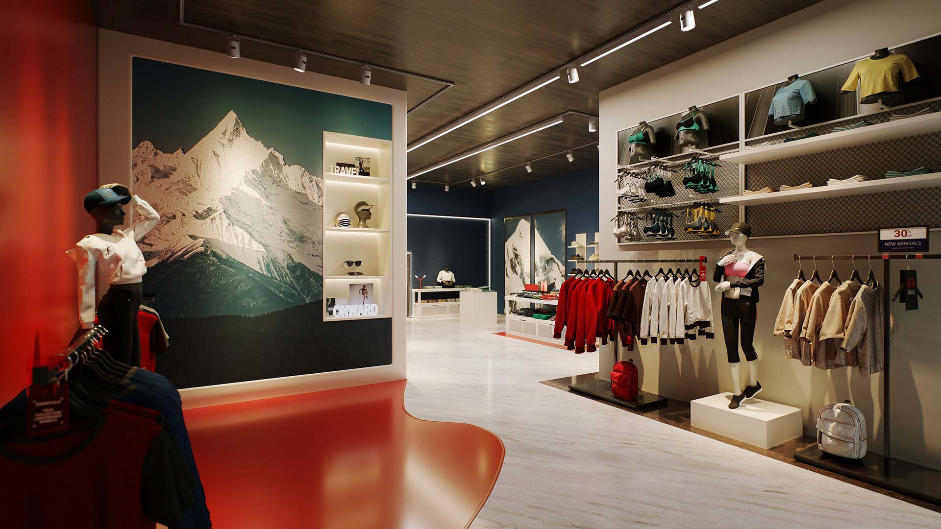 Juno Trac Linear Ambient lighting solutions for retail store