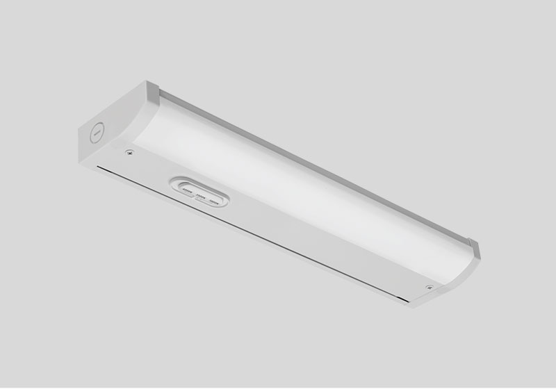 A rendering of Juno Lighting's UCES LED undercabinet light fixture.
