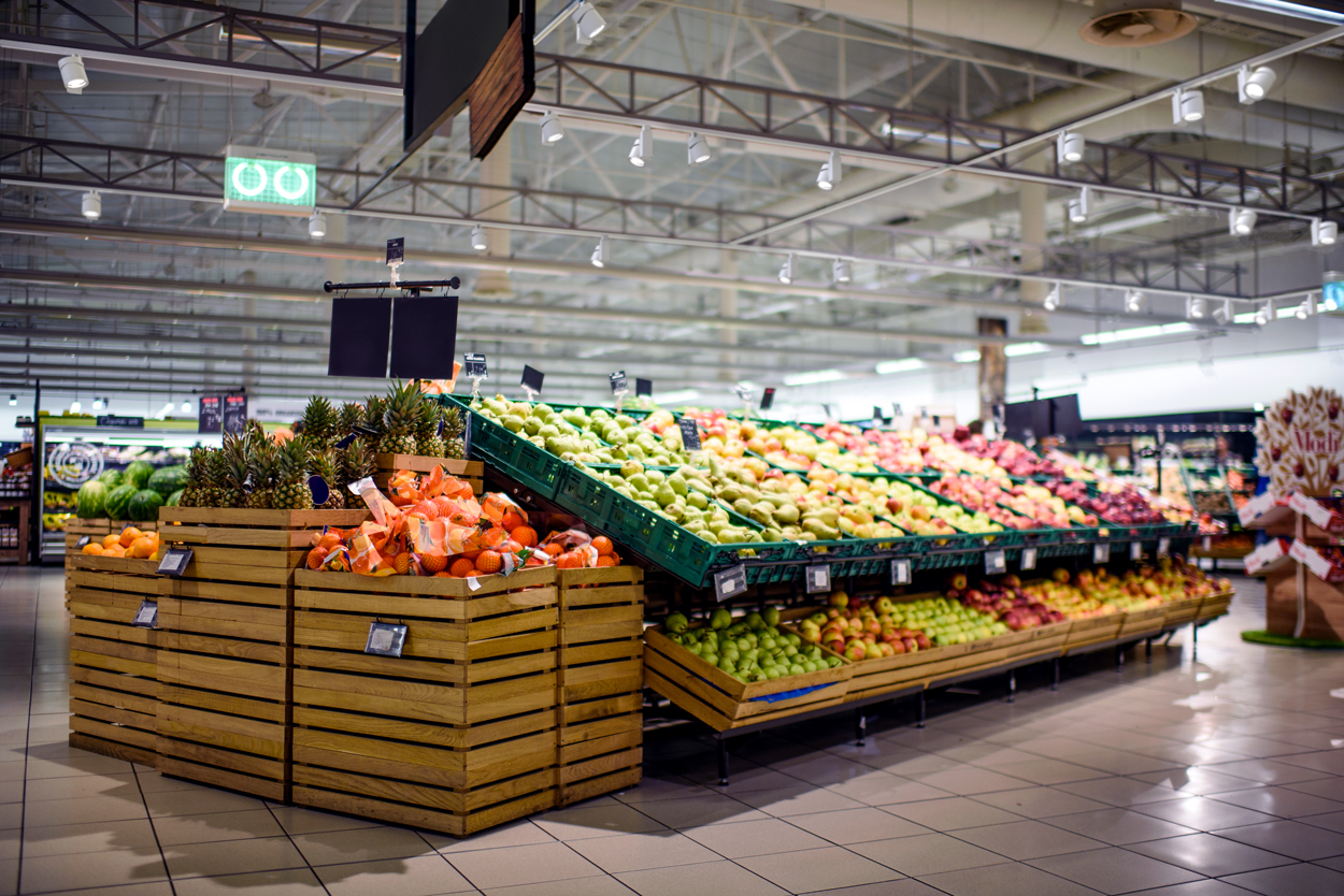 Vertical LED Cylinder T385L-WH-G2 Grocery Store