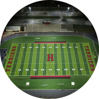 Aerial View of Terriers Stadium at Night