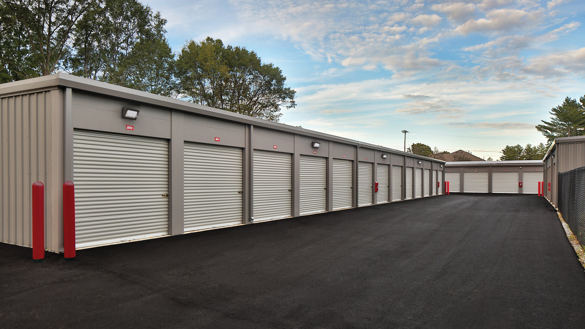 Storage facility with TWR led wall packs