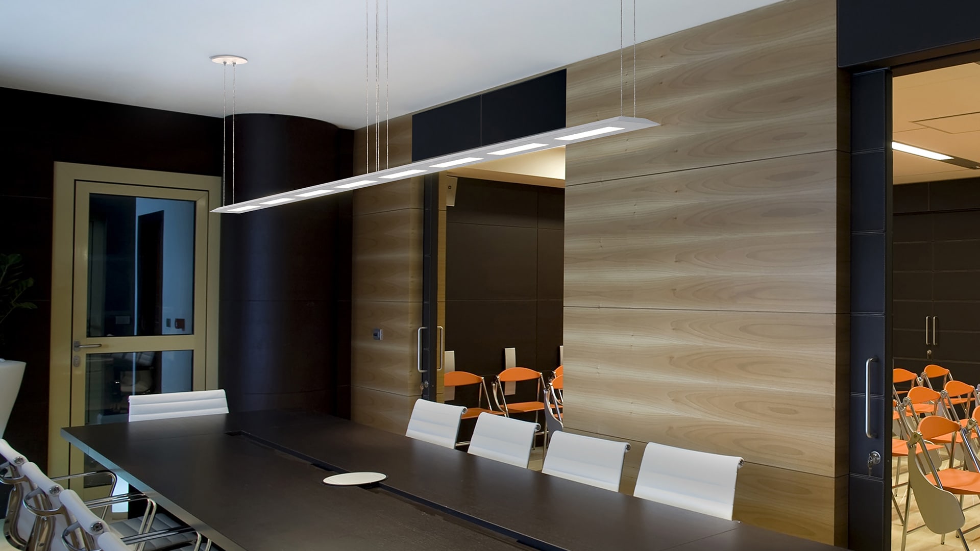 OLED lighting and LED linear lighting for conference room and office
